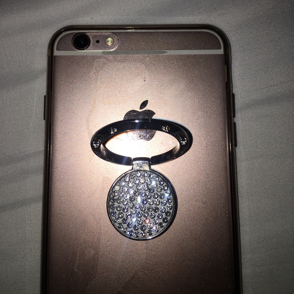 Silver jewel phone ring stand